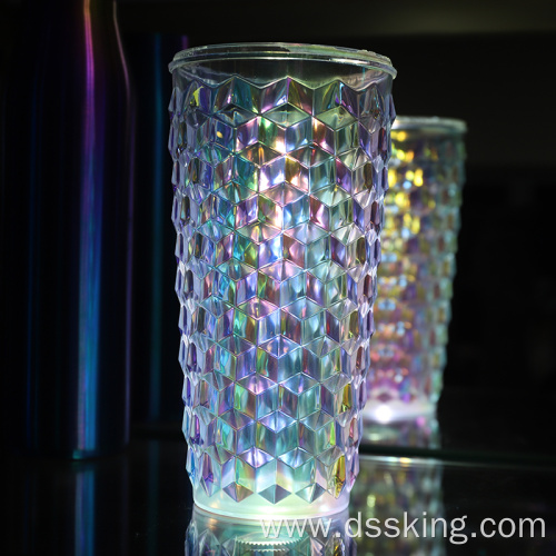500ml new design rivet shape rhomboid pattern style water bottle reusable plastic cup
